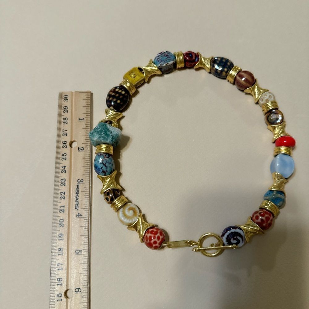 Boho stone beaded necklace N619 - Picture 5 of 5